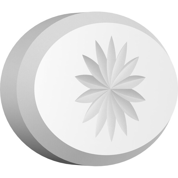 Ekena Millwork Standard Dalton Flower Rosette With Beveled Edge, 5"W x 3 1/4"H x 3/4"P ROSP050X033X075DAL10 - main